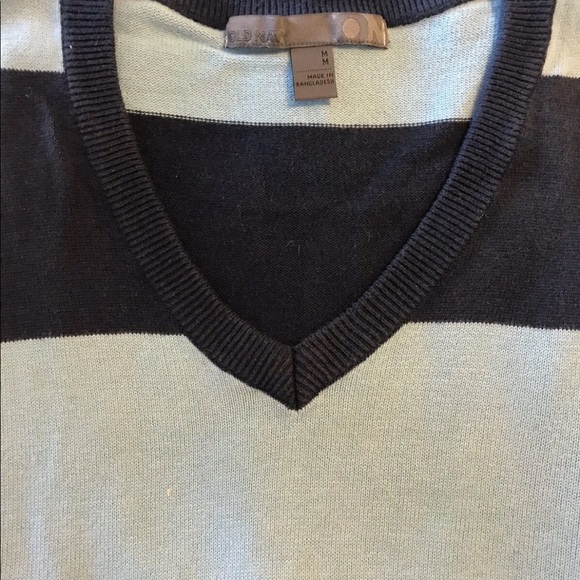 Old Navy Men’s Knit Vest Blue Wide Stripe M Cotton - Picture 8 of 10